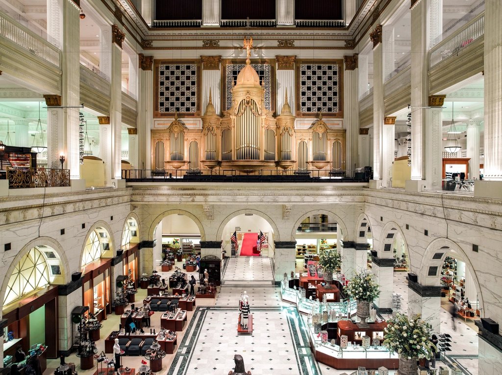 Wanamakers Department Store interior showing